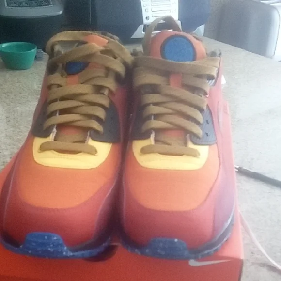 Nike Air Max 90 Campfire Premium Pack Men's Checkered Red and Yellow Sneakers